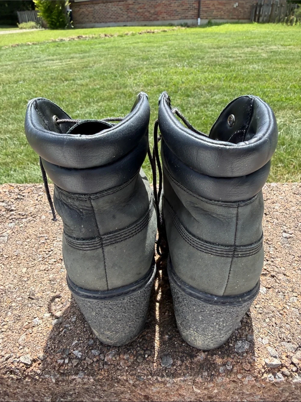 Timberland Dark Gray Lace-Up wedge boots earthkeepers